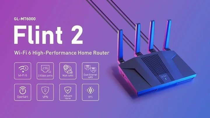 GL-iNet Flint 2 GL-MT6000 OpenWRT VPN роутер T9121K фото