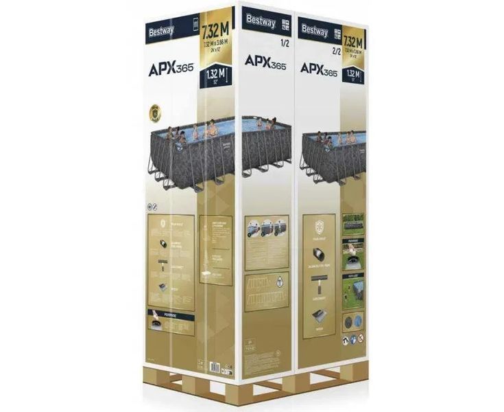 Bestway 561KG 732x366x132см Каркасний басейн + пісочний фільтр + насос + сходи + тент T6722T фото