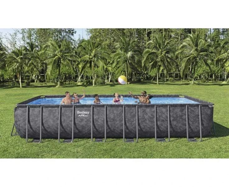 Bestway 561KG 732x366x132см Каркасний басейн + пісочний фільтр + насос + сходи + тент T6722T фото