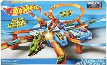Hot Wheels Авария крест накрест перекресток Criss Cross Crash! Игровой набор T7811M фото