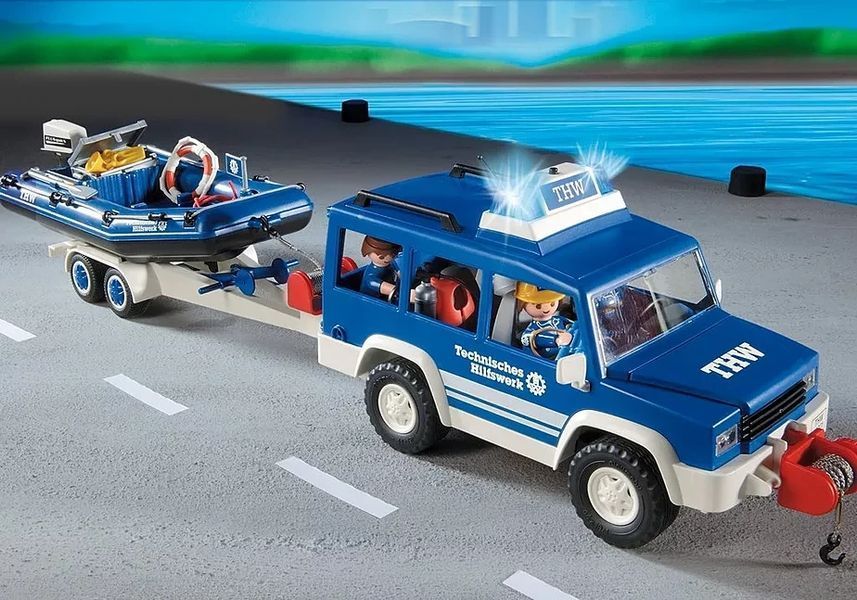 Конструктор Playmobil 4087 Команда THW Рятувальники на броньовику та катері з мотором T6694N фото