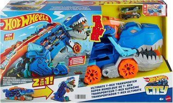 Hot Wheels City Ultimate Transporter T-Rex Тиранозавр Т-Рекс Игровой набор T1881K фото