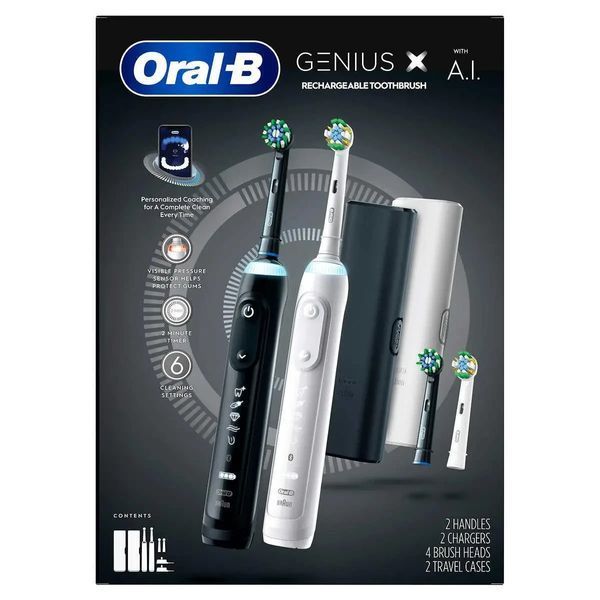 Oral-B Genius X Black & White Набір електричних зубних щіток T8219K фото