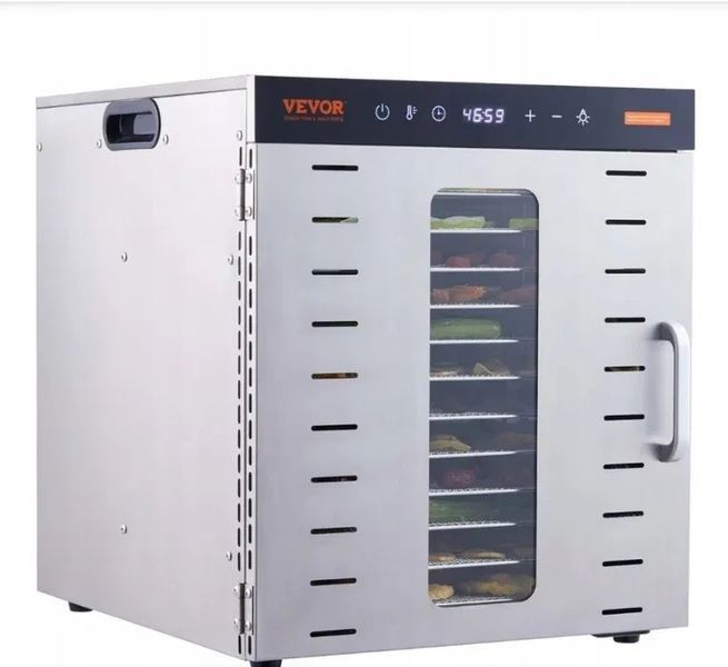 Vevor SS10X 1000 Вт Дегідратор сушарка для фруктів овочів м'яса грибів T2322R фото