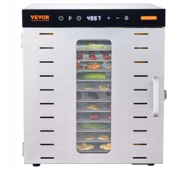 Vevor SS10X 1000 Вт Дегідратор сушарка для фруктів овочів м'яса грибів T2322R фото