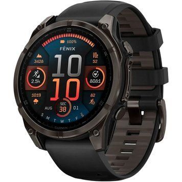 Garmin Fenix 8 47mm Sapphire Carbon Gray DLC Titanium w. Black/Pebble Gray S. Band 010-02904-20/21 Умные часы T4339K фото