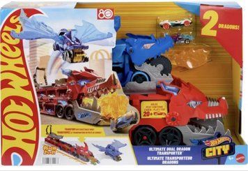 Mattel Hot Wheels City Транспортер-трансформер Два дракона JBM72 Игровой набор T6441M фото