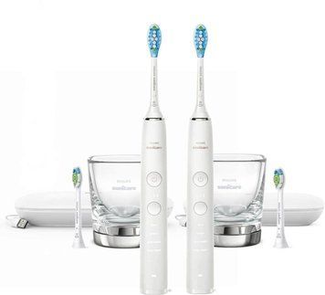 Набор электрических зубных щеток PHILIPS Sonicare DiamondClean 9000 HX9912 White and White T7539K фото