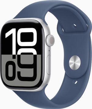 Apple Watch 10 46mm Silver Alu. Case w. Denim Sport Band - M/L (MWWM3) Умные часы T1439K фото
