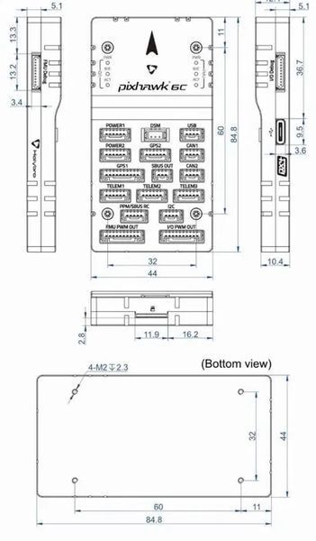 Holybro Pixhawk 6C + PM02 V3 Power Module (Aluminum Case) Полётный контроллер T9112K фото