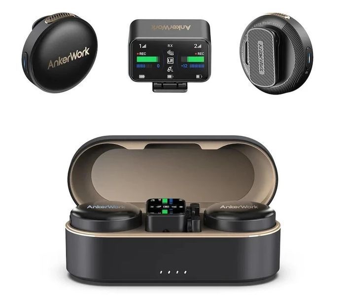 Anker AnkerWork M650 (2 TX + 1 RX) Combo Black Беспроводной петличный микрофон T2460V фото