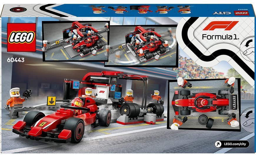 Конструктор LEGO City Піт-стоп та піт-екіпаж F1 з болідом Ferrari (60443) T1287K фото