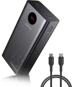 Romoss Zeus PRO 65w 40000mAh black+кабель Зовнішній акумулятор T2884K фото
