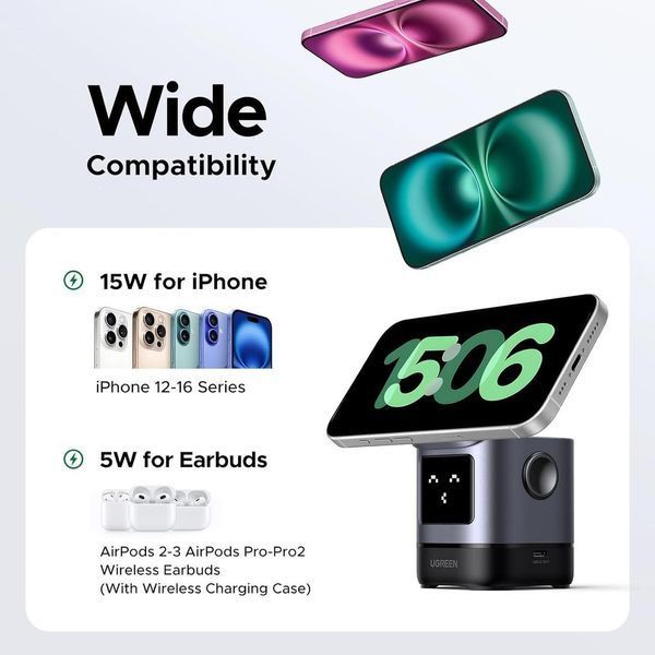 UGREEN UNO 15W Qi2 MagSafe Charging Station (35569) Док-станція T0945V фото