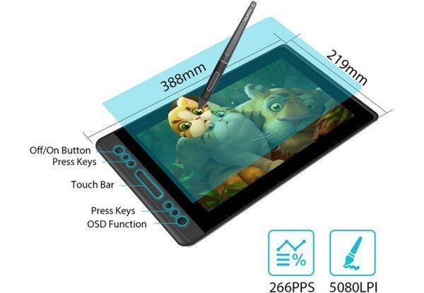 HUION Kamvas PRO 13 GT-133 13.3" Графічний планшет T1495 фото
