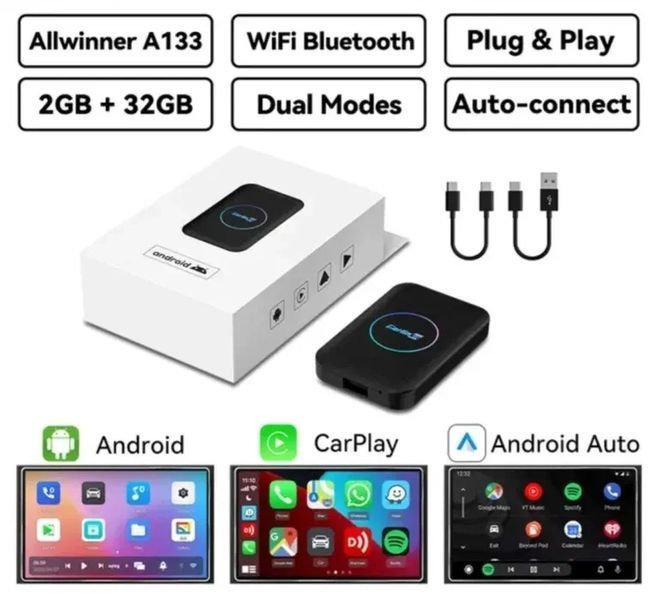 CarlinKit Box Lite 2gb/32gb YouTube/Netflix Адаптер для бездротового підключення смартфона T9962K фото