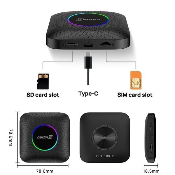 CarlinKit Box Ambient 4/64gb Адаптер для бездротового підключення смартфона T6962K фото