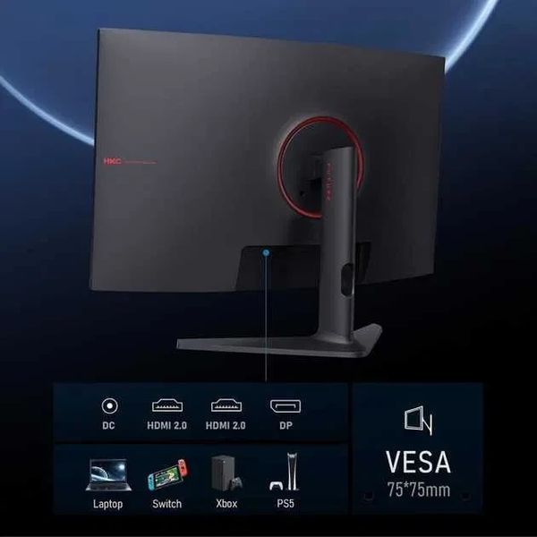 KOORUI 31.5 Gaming VA/1500R Black Ігровий монітор QHD 170HZ HDR10 (GA01) T3211K фото