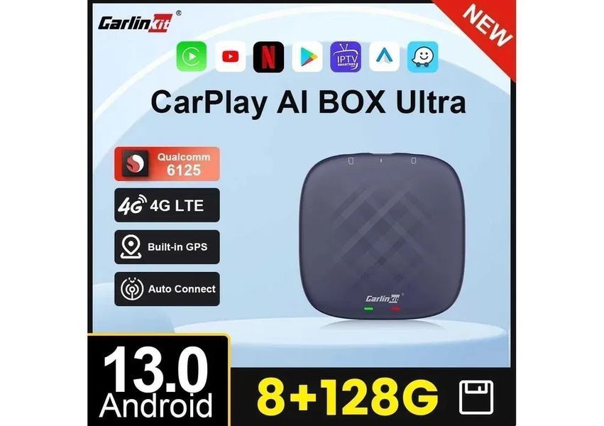 CarlinKit AI Box TBox Ultra 8/128gb YouTube/Netflix Android 13 Адаптер для беспроводного подключения смартфона T6938Y фото