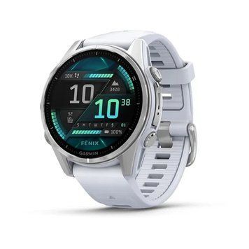 Garmin Fenix 8 43mm AMOLED Silver with Whitestone Silicone Band 010-02903-00 Умные часы T8869K фото