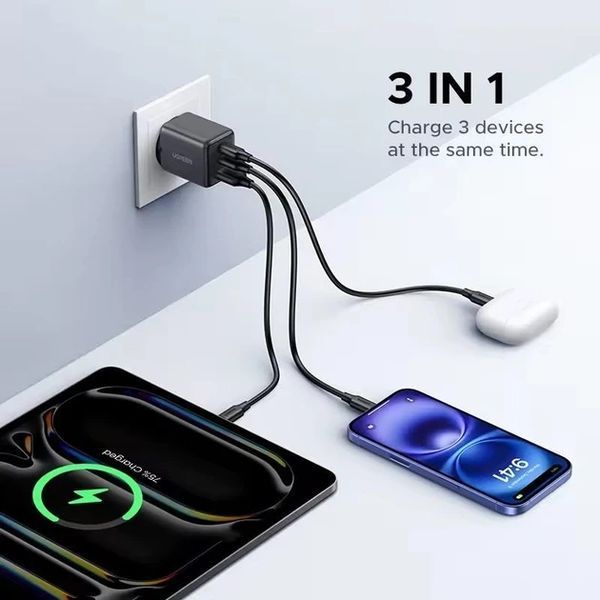UGREEN X515 30W 3-Port GaN Fast Charger Зарядний пристрій T1217K фото