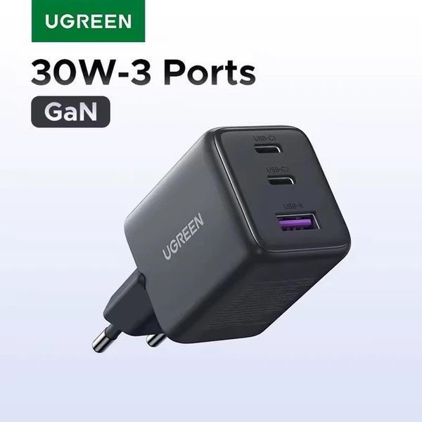 UGREEN X515 30W 3-Port GaN Fast Charger Зарядний пристрій T1217K фото