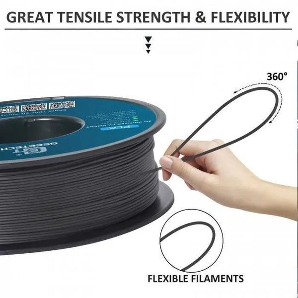 PLA пластик для 3D принтера Geeetech PLA Ebony 1,75 мм 1 кг/рулон T2811D фото