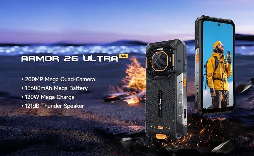 Ulefone Armor 26 Ultra 12/512GB Black Global Захищений смартфон Dimensity 8020 15600 мАг T0280D фото