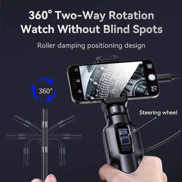Профессиональный автомобильный поворотный эндоскоп, бороскоп KERUI 8mm 360&deg; Camera 2MP Full HD 1м кабель + сумка кейс T8995V фото
