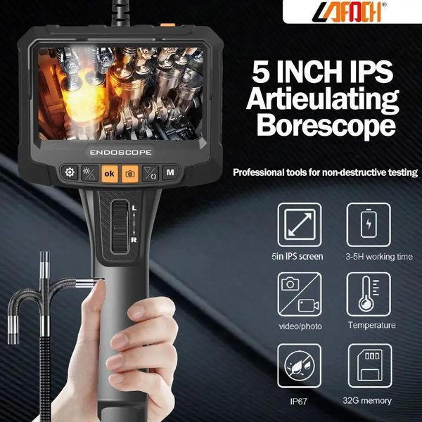 Професійний автомобільний поворотний ендоскоп, бороскоп Anesok S10 6mm 360&deg; Camera 2MP Full HD 2м кабель T8895V фото