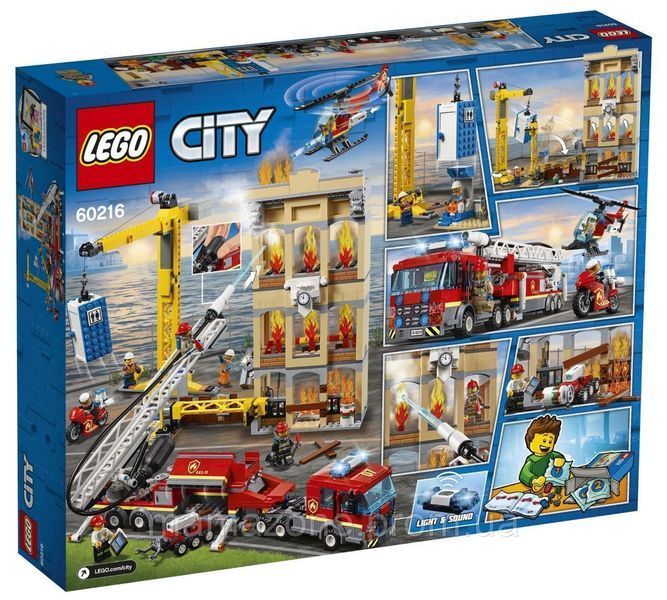 Конструктор LEGO City Центральна пожежна станція Fire Downtown 60216 T2769 фото