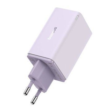 Baseus GaN 65w violet+100w кабель CCGAN65E6 Зарядний пристрій T3342K фото