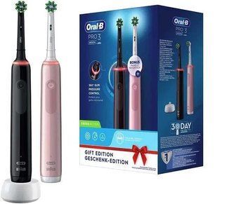 Oral-B PRO 3 3900 Black&Rose Набор электрических зубных щеток T7128K фото