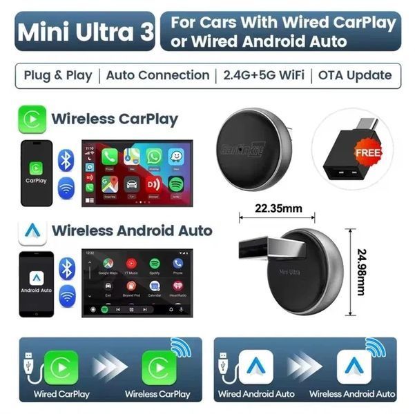 Carlinkit Mini Ultra 3 2AIR Адаптер для беспроводного подключения смартфона T1962K фото