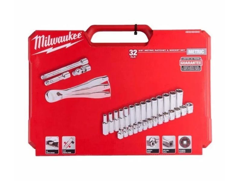 Milwaukee 3/8" 32 шт (4932464945) Набір метричних головок T7899К фото