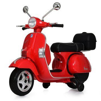 Bambi M 4939EL VESPA Red Дитячий електромотоцикл ретро скутер T5938L фото