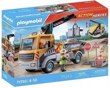 Конструктор Playmobil Action Heroes Будівельна вантажівка з краном 71750 T8161K фото