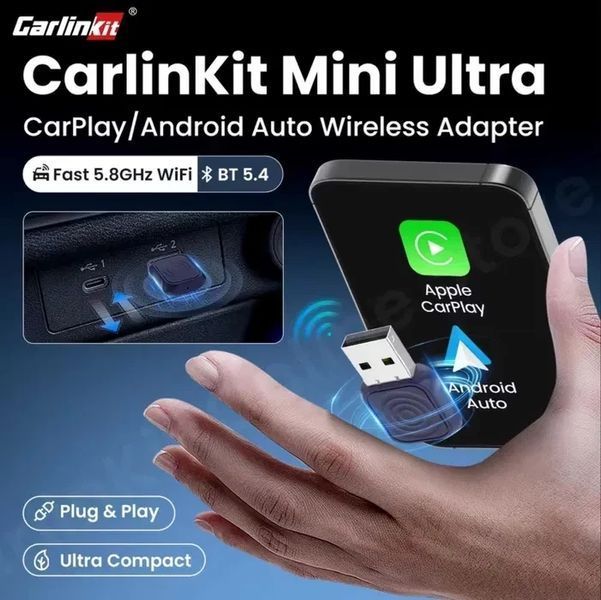 Carlinkit Mini Ultra 2025 Адаптер для беспроводного подключения смартфона T2912K фото