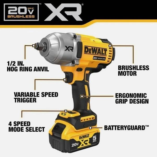 DEWALT DCF900P1 20V MAX XR Акумуляторний ударний гайковерт комплект T2530K фото