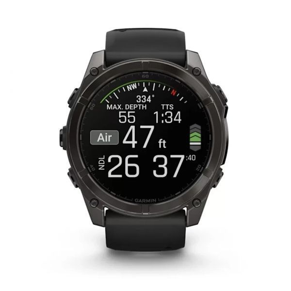 Garmin Fenix 8 51 mm Sapphire Carbon grey DLC with Black/pebble grey silicone band 010-02905-21 Розумний годинник T2829K фото