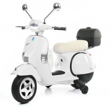Bambi M 4939EL VESPA White Дитячий електромотоцикл ретро скутер T5938L фото