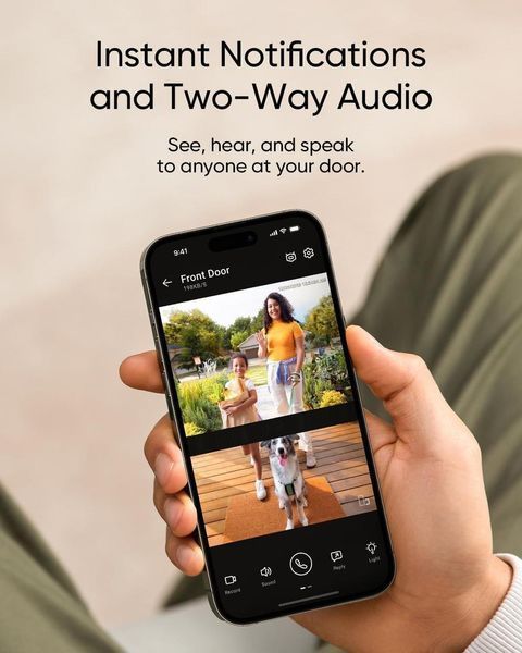 Eufy Video Doorbell E340 Dual (2K, Wi-Fi, аккумулятор, двусторонняя связь, цветное ночное видение Умный видеозвонок T1310V фото