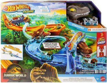 Hot Wheels Racerverse Jurassic World Crash Splash Игровой набор T8969K фото