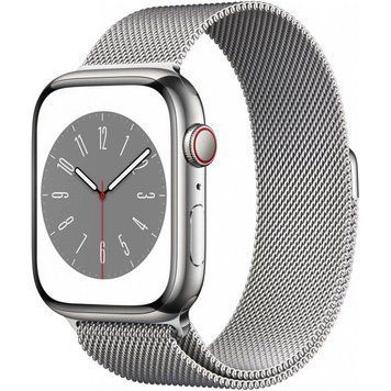 Apple Watch 8 45 Silver Stainless Steel with Silver Milanese Loop (MNKJ3) Умные часы T3319K фото