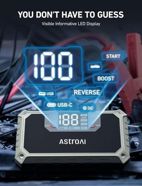 AstroAI Car Jump Starter 12V 8-in-1 Пуско зарядний пристрій T9977V фото