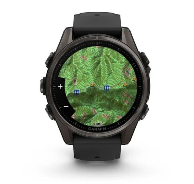Garmin Fenix 8 43mm Sapphire Carbon Gray DLC Tit. w. Black/Pebble Gray S. Band 010-02903-20/21 Розумний годинник T8869K фото