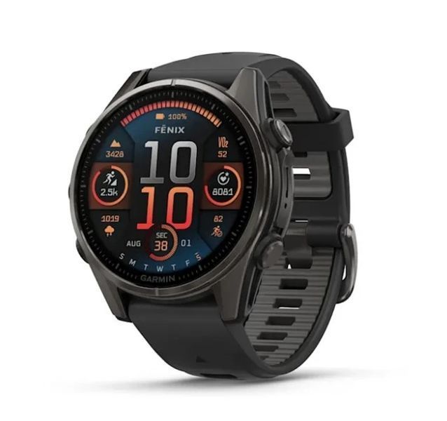 Garmin Fenix 8 43mm Sapphire Carbon Gray DLC Tit. w. Black/Pebble Gray S. Band 010-02903-20/21 Розумний годинник T8869K фото